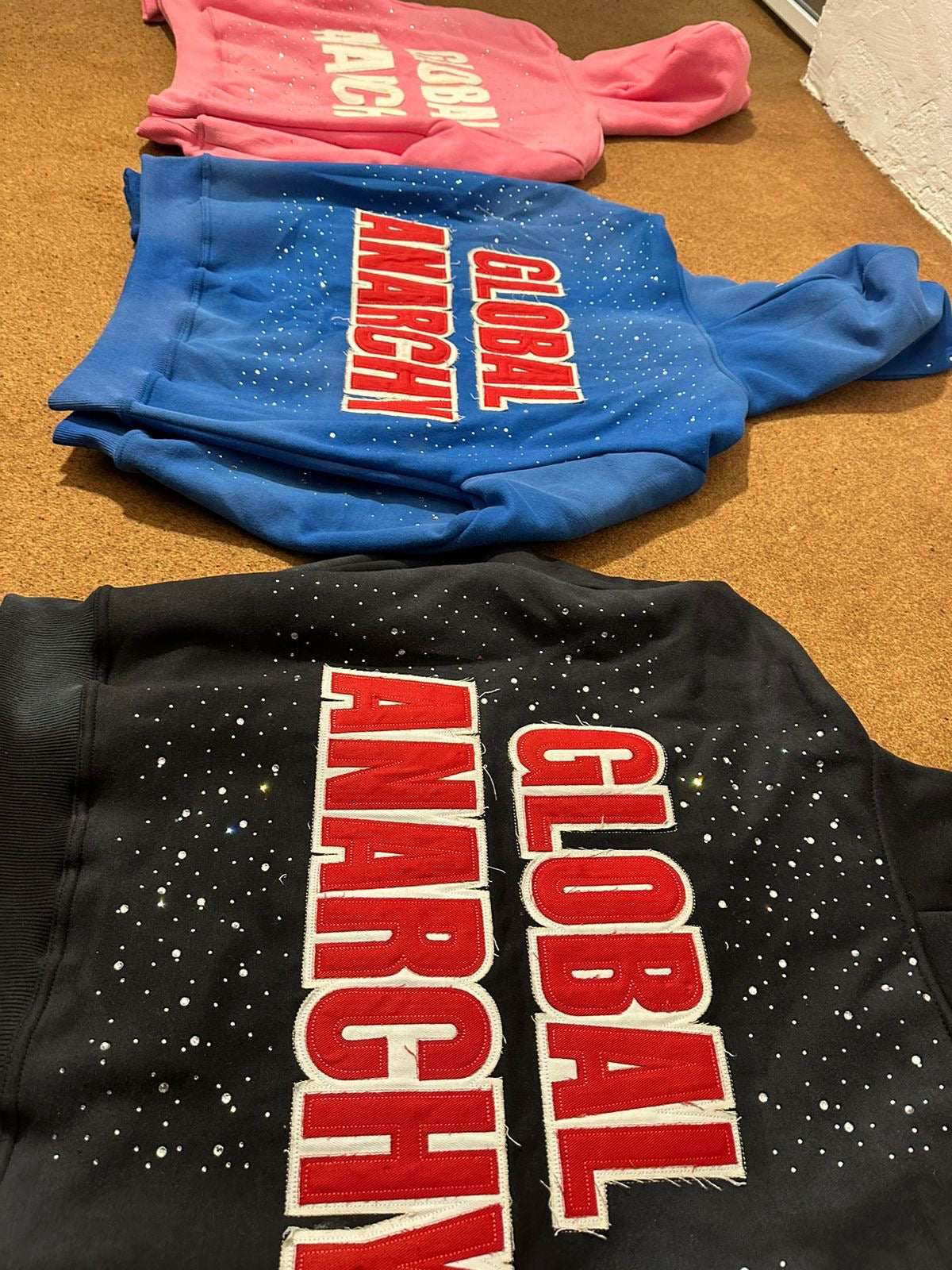 Global Anarchy Rhinestone Zip Up Jacket