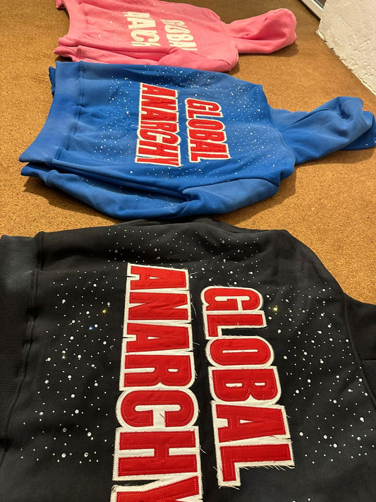 Global Anarchy Rhinestone Zip Up Jacket
